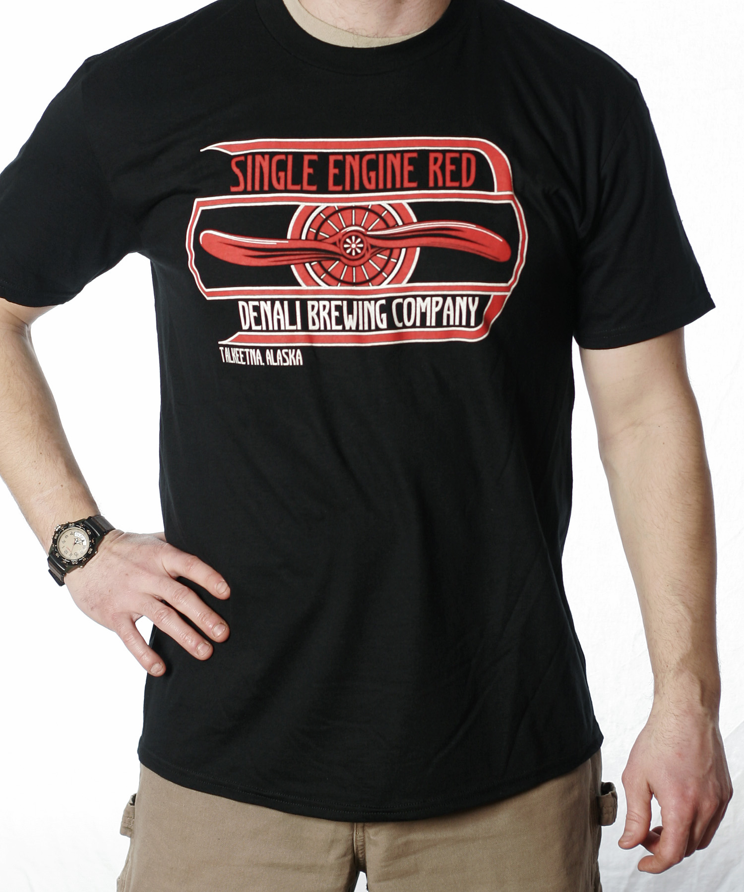 black and red mens t shirt